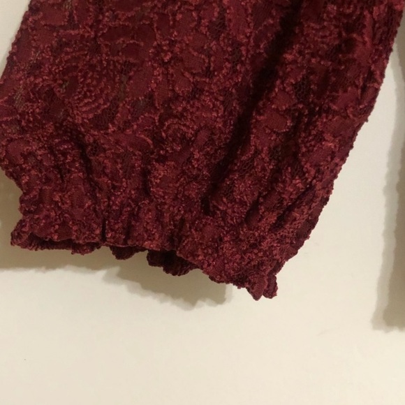 Free People Sweet Talker Lace Maroon Burgundy Top - Picture 8 of 8